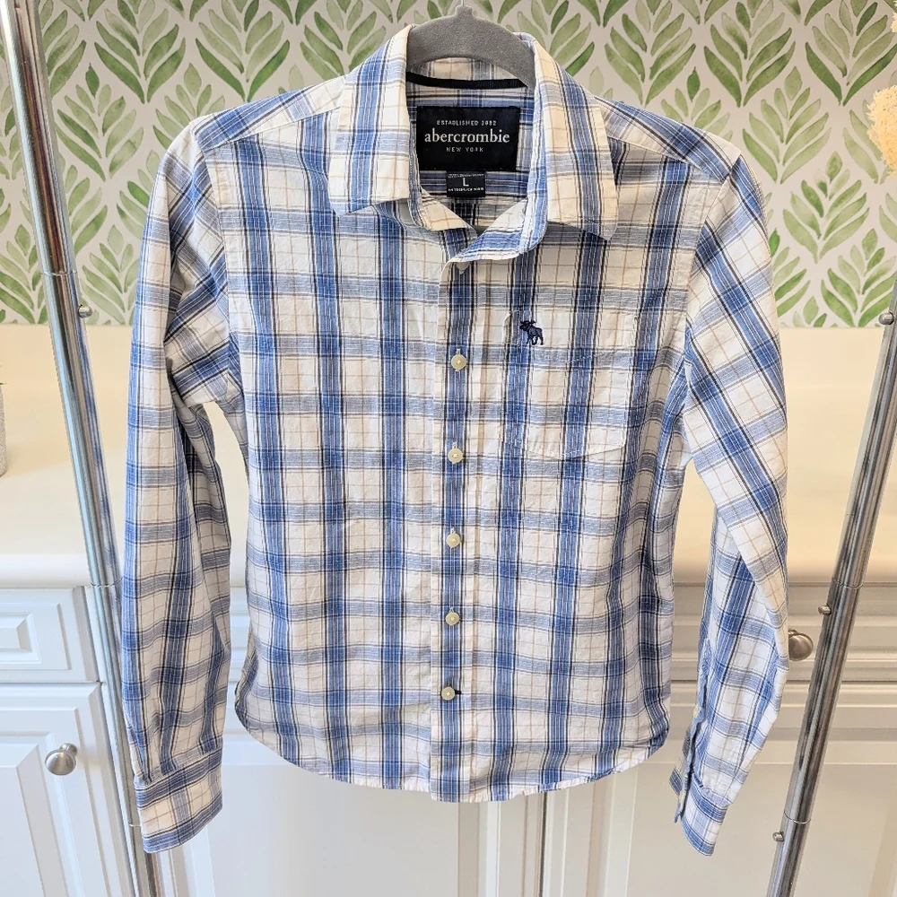 Abercrombie Plaid Boy's Shirt Long Sleeve Large